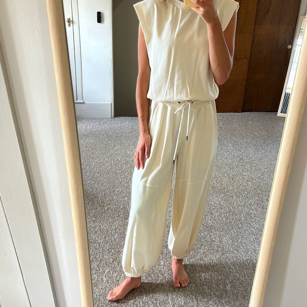 FP Movement by Free People Cream jumpsuit